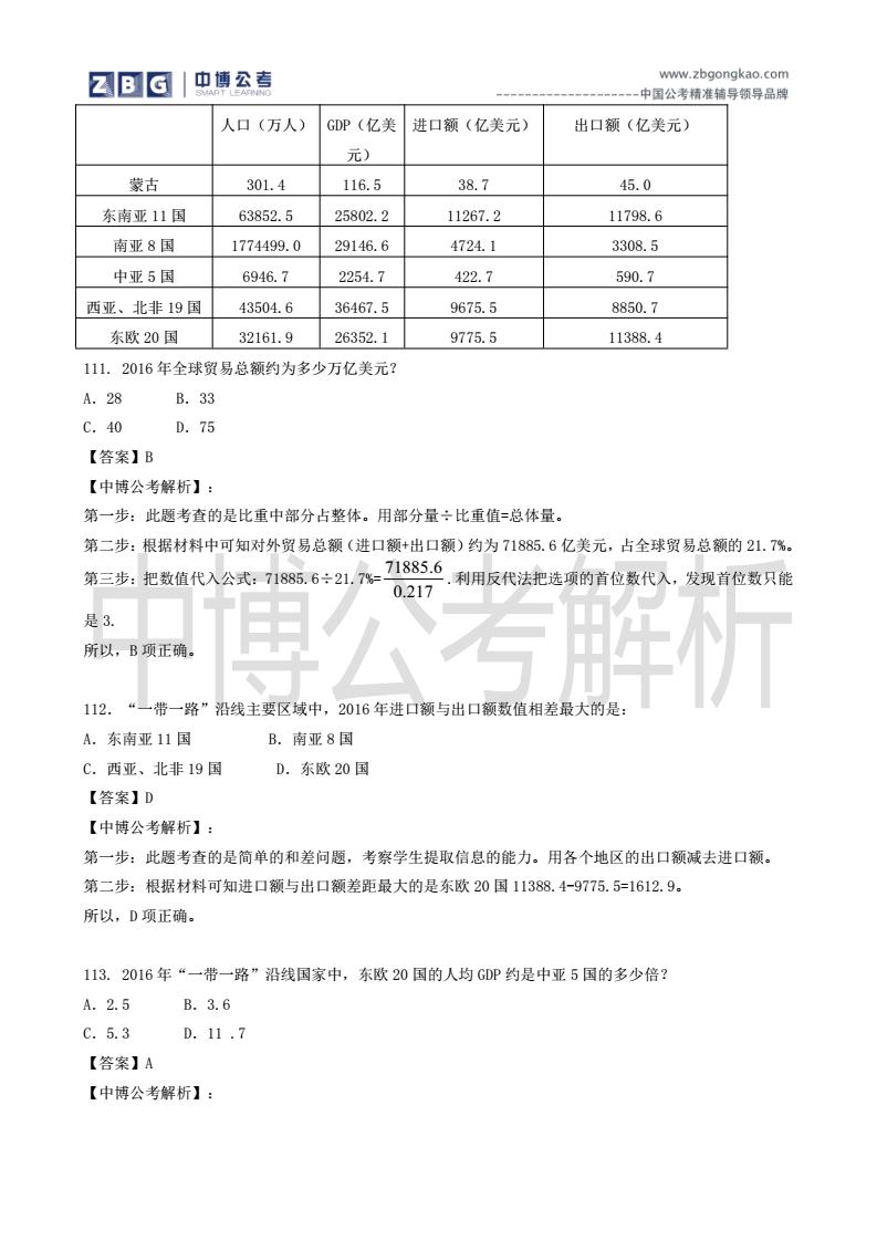 国家公务员行测真题详解及答案解析