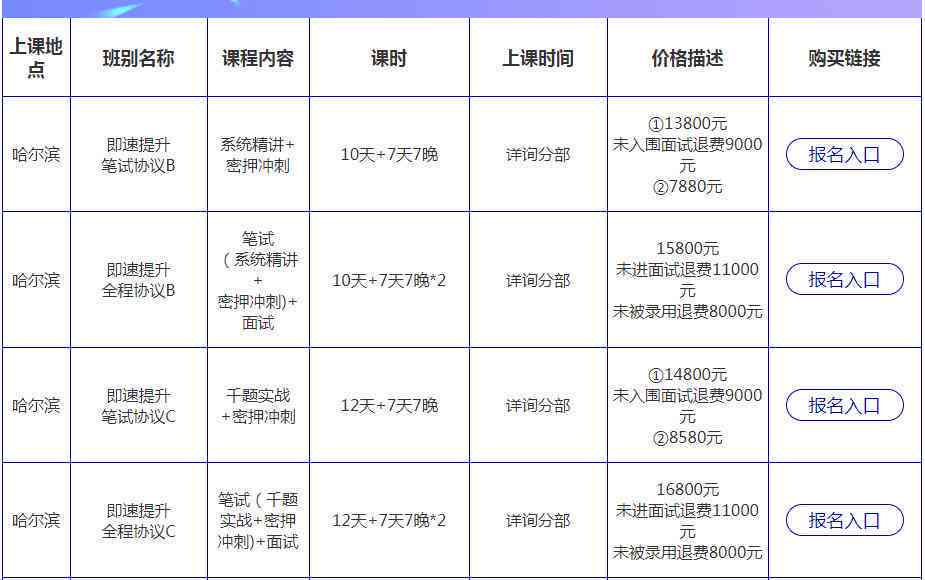 中公培训班价格表官网全面解析