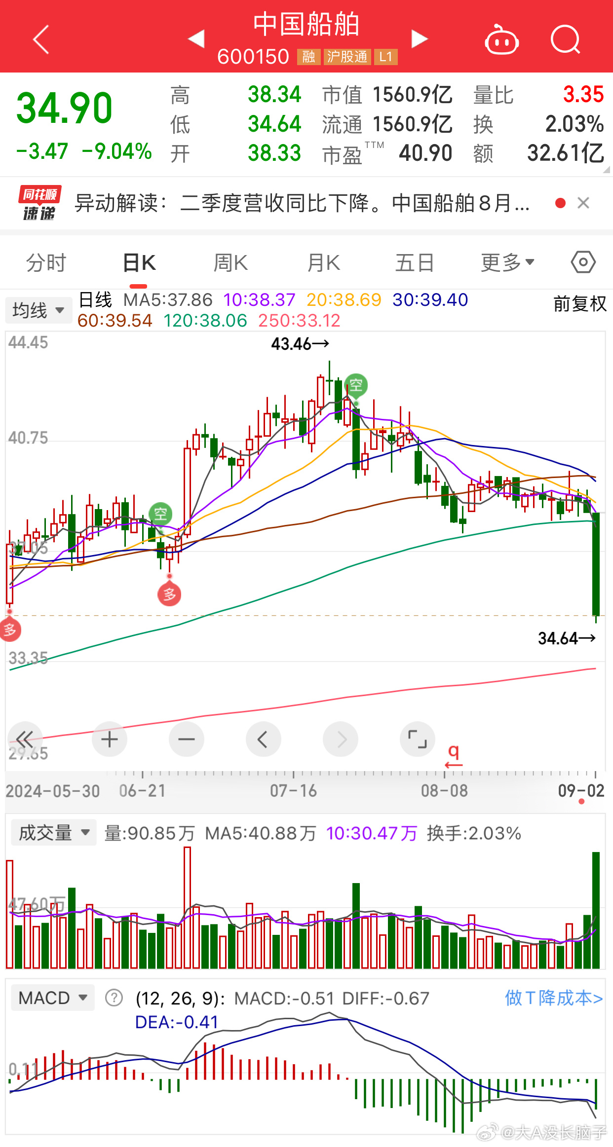 中国船舶股价跌势深度解析，探究原因及未来展望