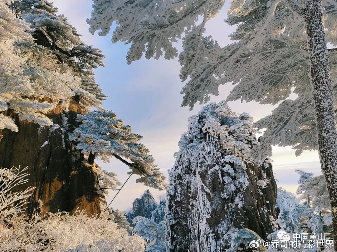 黄山金色雪景惊艳冬日，自然杰作展现神话般魅力