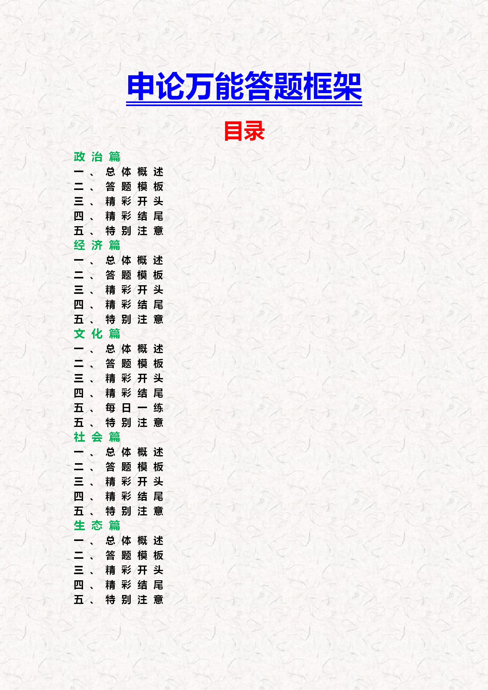 申论万能框架，构建高效文章之基石秘籍