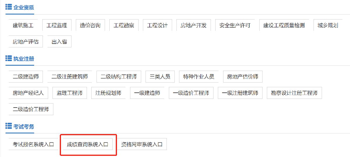 二建考试信息及成绩查询官网入口