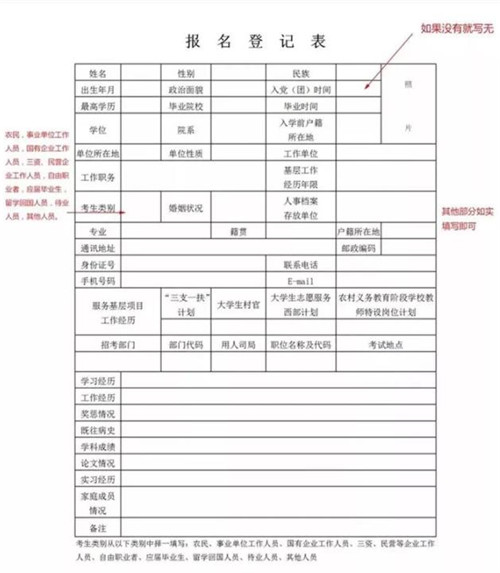 公务员报名资料填写模板详解指南